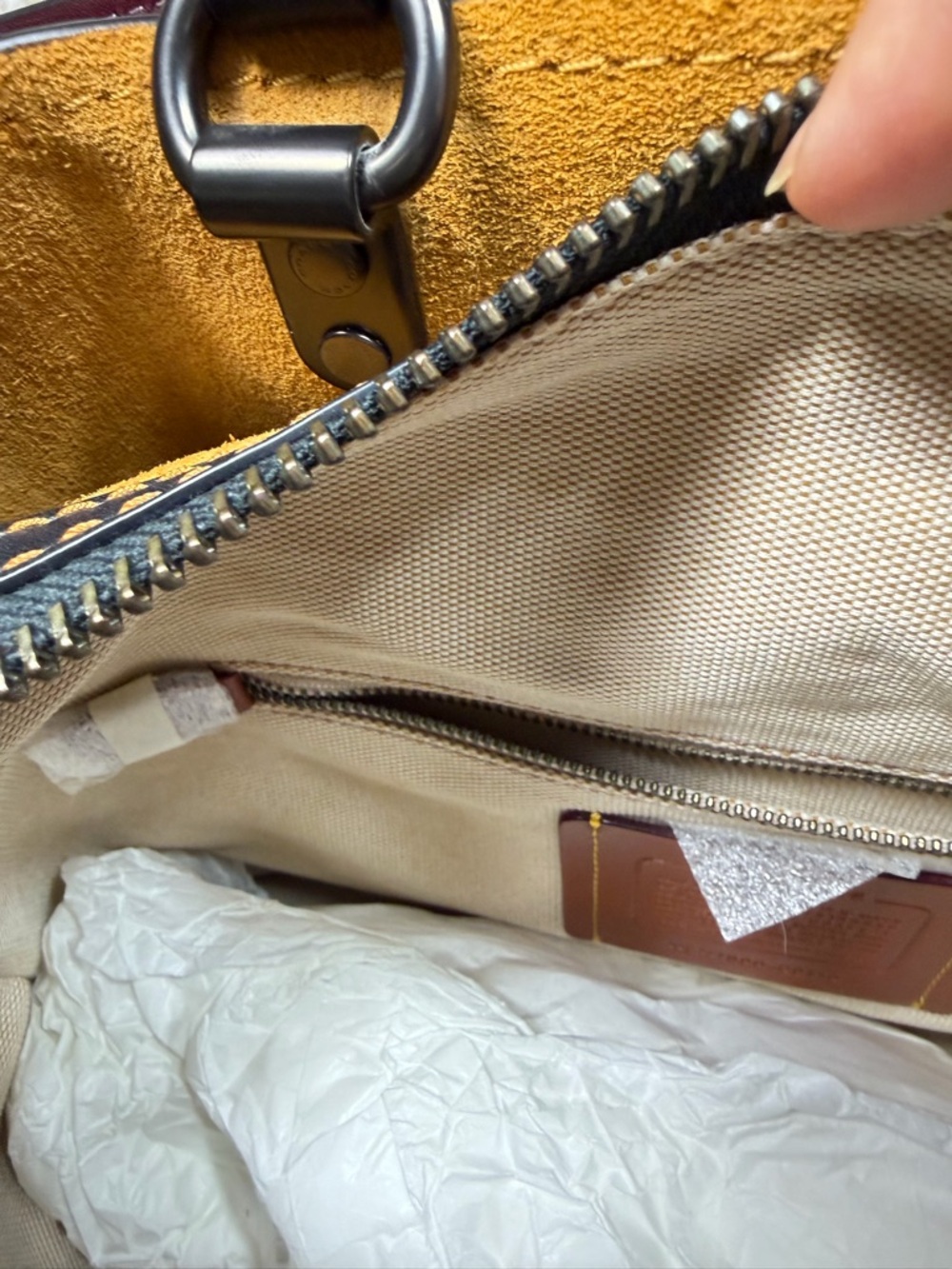 Coach Pebbled Leather Satchel in Plum with Mustard Interior - Picture 6 of 7